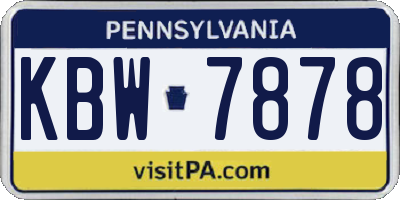PA license plate KBW7878