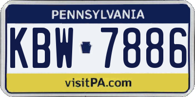 PA license plate KBW7886