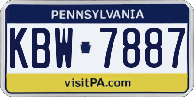 PA license plate KBW7887