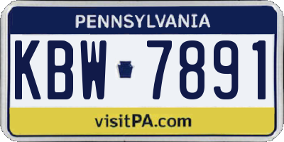 PA license plate KBW7891