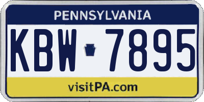 PA license plate KBW7895