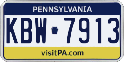 PA license plate KBW7913