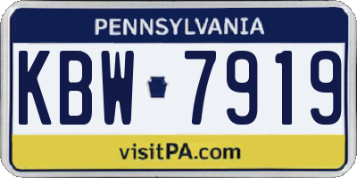 PA license plate KBW7919
