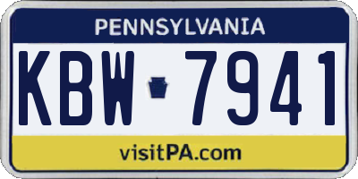 PA license plate KBW7941