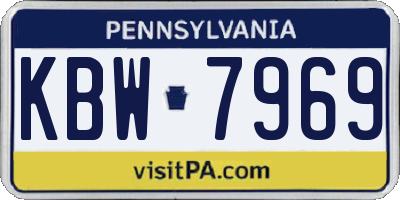 PA license plate KBW7969
