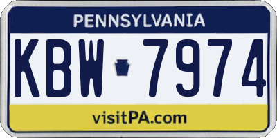 PA license plate KBW7974