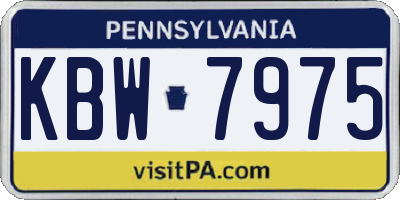 PA license plate KBW7975