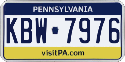 PA license plate KBW7976
