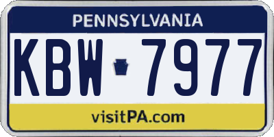 PA license plate KBW7977