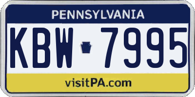 PA license plate KBW7995