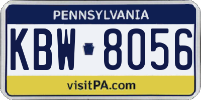 PA license plate KBW8056