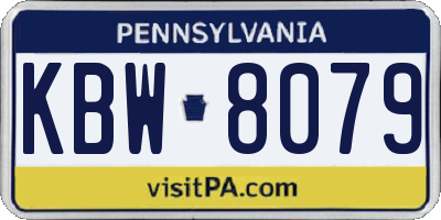 PA license plate KBW8079