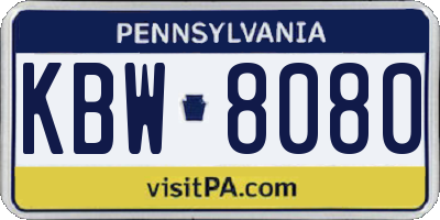 PA license plate KBW8080