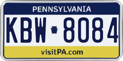 PA license plate KBW8084