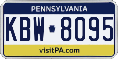 PA license plate KBW8095