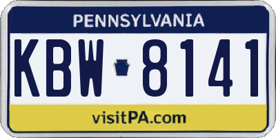 PA license plate KBW8141