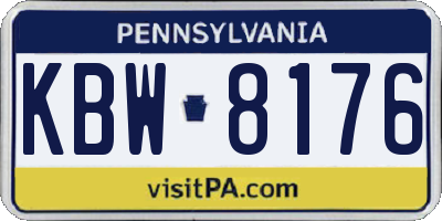 PA license plate KBW8176