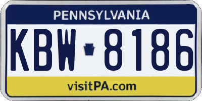 PA license plate KBW8186