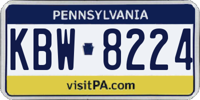 PA license plate KBW8224