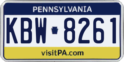 PA license plate KBW8261