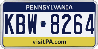 PA license plate KBW8264