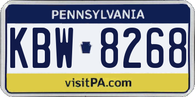 PA license plate KBW8268