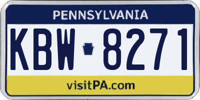 PA license plate KBW8271