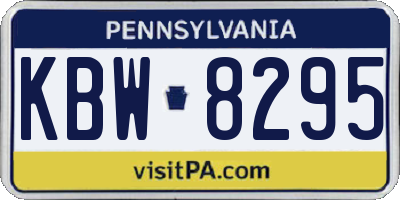 PA license plate KBW8295