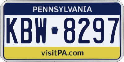 PA license plate KBW8297