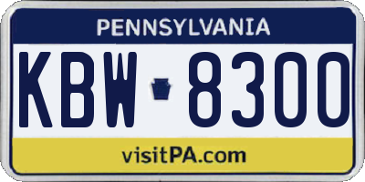 PA license plate KBW8300