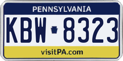PA license plate KBW8323