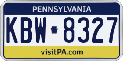 PA license plate KBW8327
