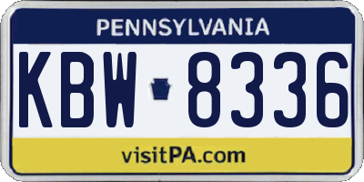 PA license plate KBW8336