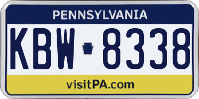 PA license plate KBW8338