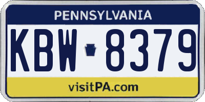 PA license plate KBW8379