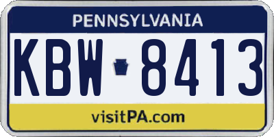 PA license plate KBW8413