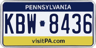 PA license plate KBW8436