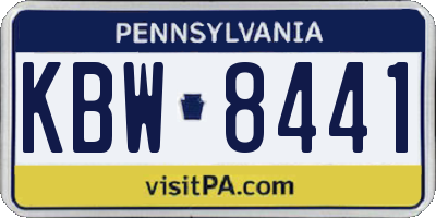 PA license plate KBW8441