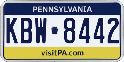 PA license plate KBW8442