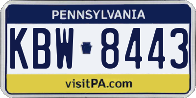 PA license plate KBW8443