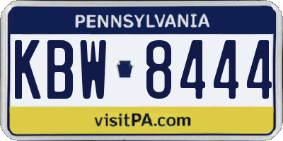 PA license plate KBW8444