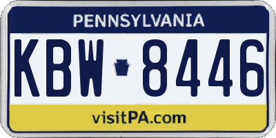 PA license plate KBW8446