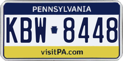 PA license plate KBW8448