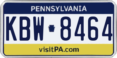 PA license plate KBW8464