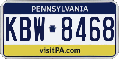 PA license plate KBW8468