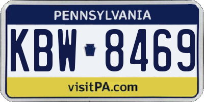 PA license plate KBW8469