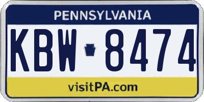 PA license plate KBW8474