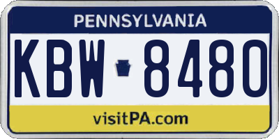 PA license plate KBW8480