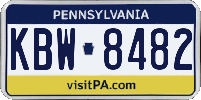 PA license plate KBW8482