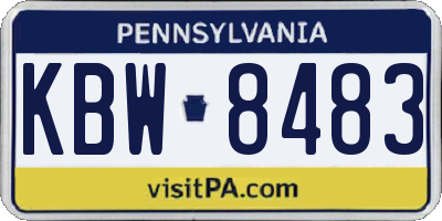 PA license plate KBW8483